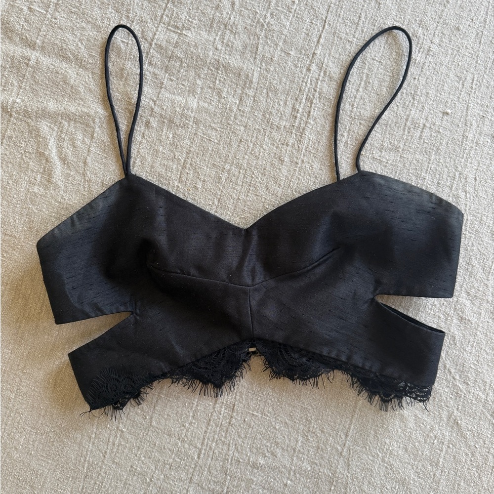 Cameo Elegant Black Crop Top